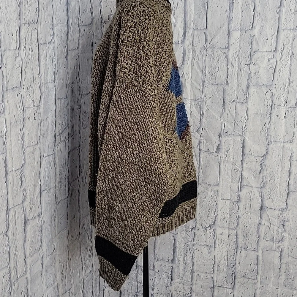 STREET‎ SCENES Multicolored Crochet Heavyweight Men's Sweater Large